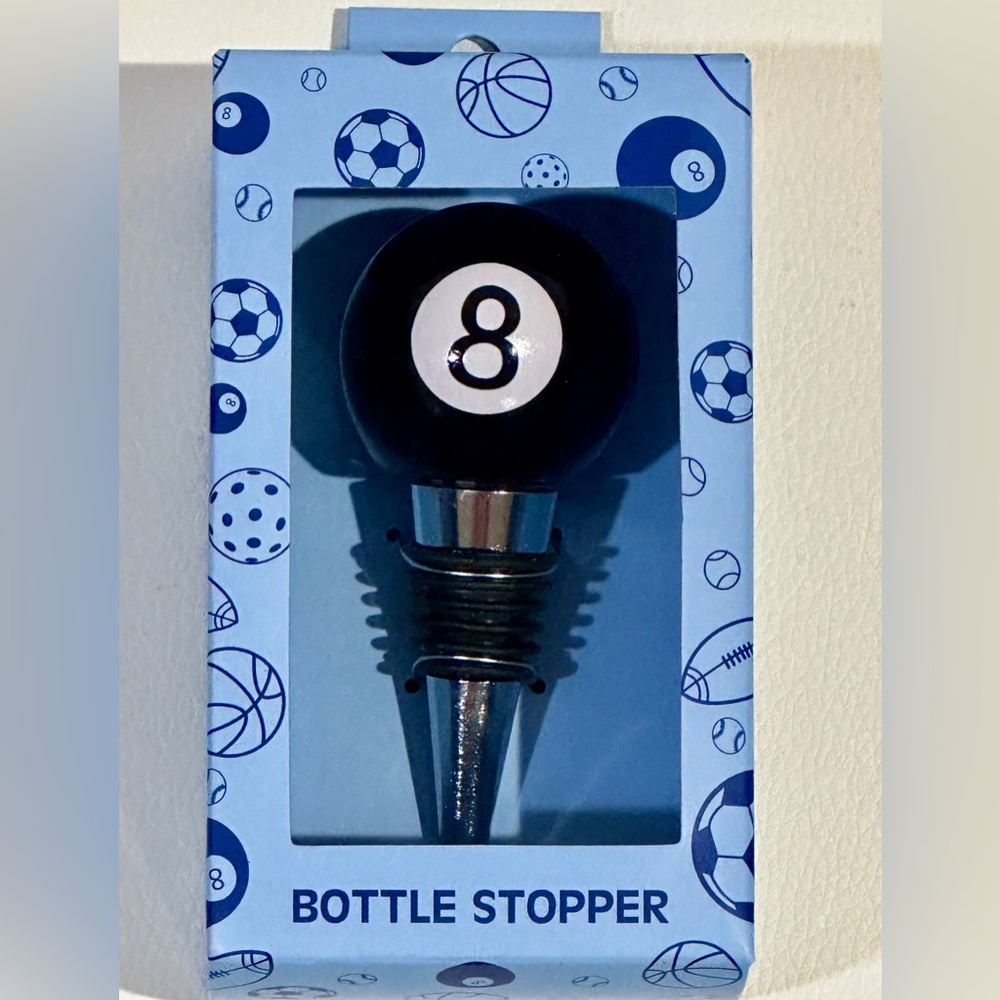 Black 8-Ball Wine Stopper